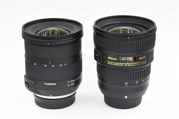 Nikon のAF-S NIKKOR 18-35mm f/3.5-4.5G ED との比較