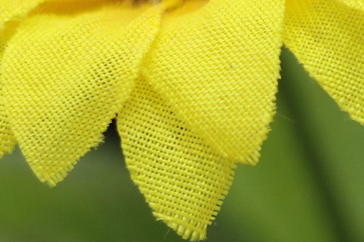 旧型TS-E90mm F2.8L マクロで撮影した造花の向日葵の拡大画像