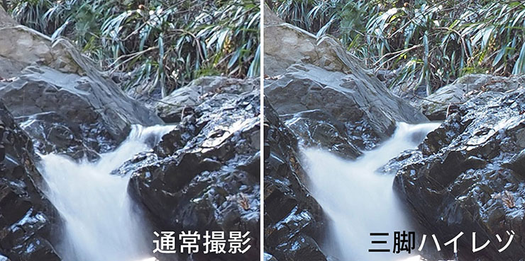 小さな滝の拡大画像