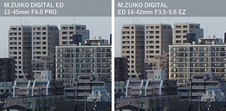 ビル群の拡大画像