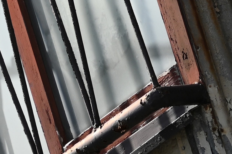 Nikon NIKKOR Z MC 105mm f/2.8 VR S 作例：古い建物(拡大した画像)