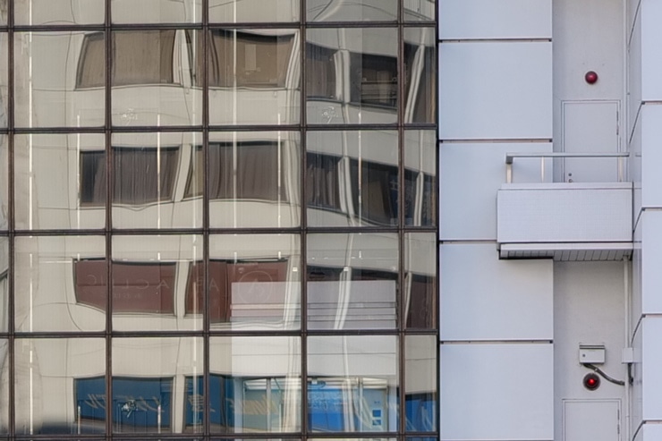 Panasonic LUMIX S 35mm F1.8 作例：建物（中心部を拡大した画像）