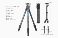 Leofoto（レオフォト）カーボン三脚 レンジャーシリーズ「LS-224C+LH-25」自由雲台セット