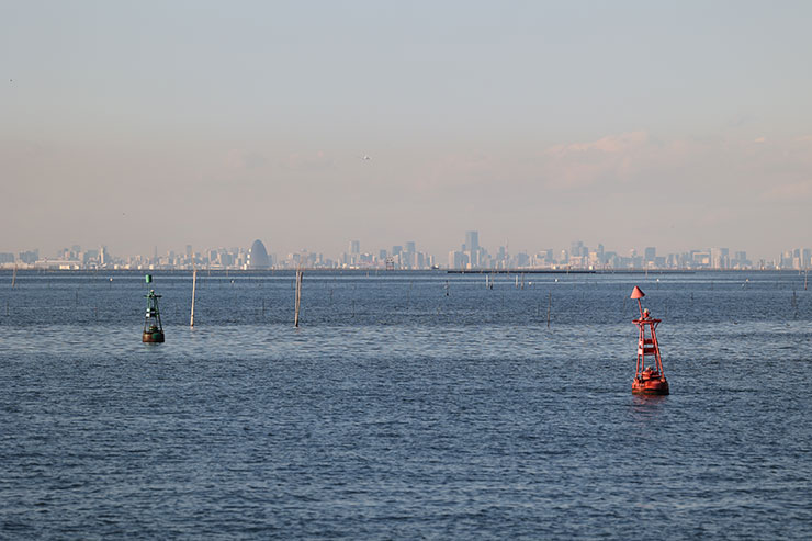 EOS R6・RF70-200ｍｍF2.８ L IS USMで撮影した赤ブイがある海の画像