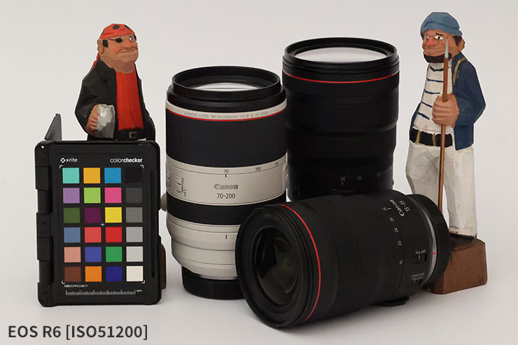 EOS R6・RF100-500mm F4.5-7.1 L IS USMで撮影したISO51200のカメラレンズと人形の画像
