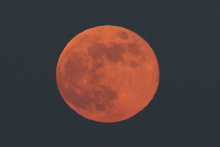 ×4.0デジタルテレコン（2000mm相当）で撮影した満月の画像