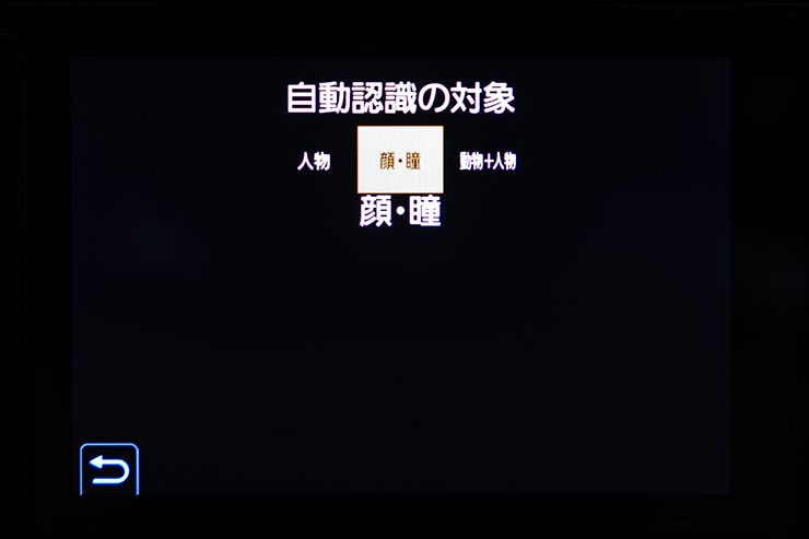 自動認識設定画面の画像