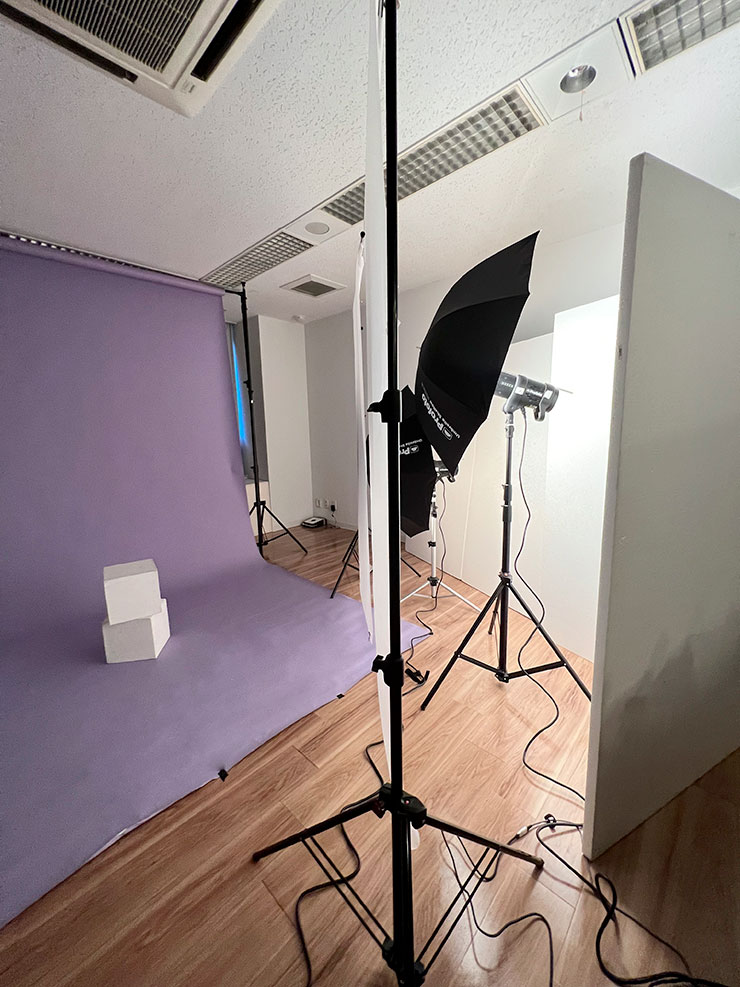 Profoto D1 500 Air、アンブレラ、トレペでの撮影風景