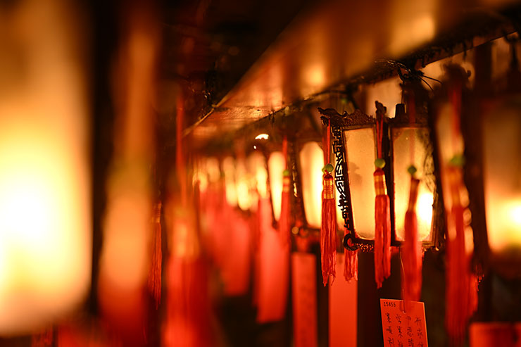 ニコン Z 8・NIKKOR Z 50mm f/1.8 Sで撮影したお寺の提灯の画像