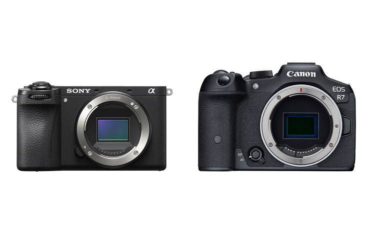 SONY α6700、Canon EOS R7の正面画像
