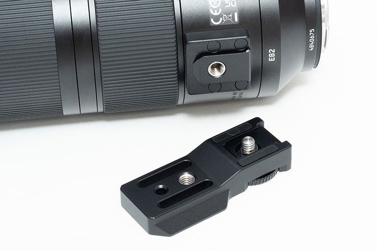 Leica バリオ・エルマーSL f5-6.3/100-400mmの三脚座の台座部分を取り外した画像