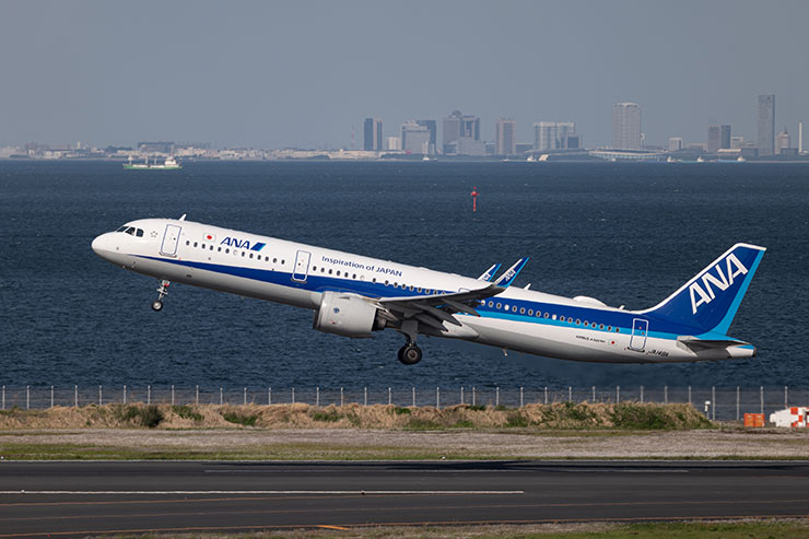 Leica SL2-Sとバリオ・エルマーSL f5-6.3/100-400mmを組み合わせ・400mmで撮影した飛行機の画像