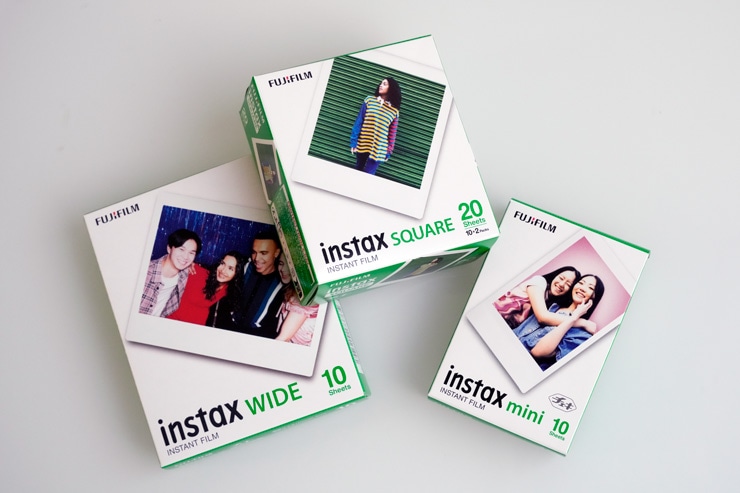 instaxの3種類のフィルム