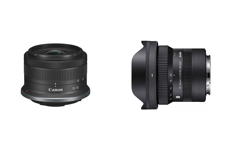 Canon RF-S10-18mm F4.5-6.3 IS STM、SIGMA 10-18mm F2.8 DC DN | Contemporary