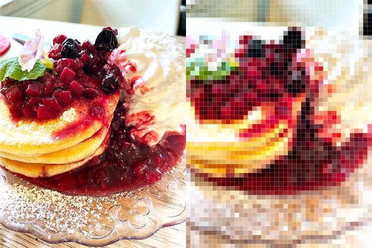 パンケーキの画素比較の画像