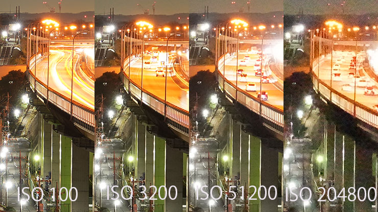 ISO感度の変化にともなう画質の変化イメージ