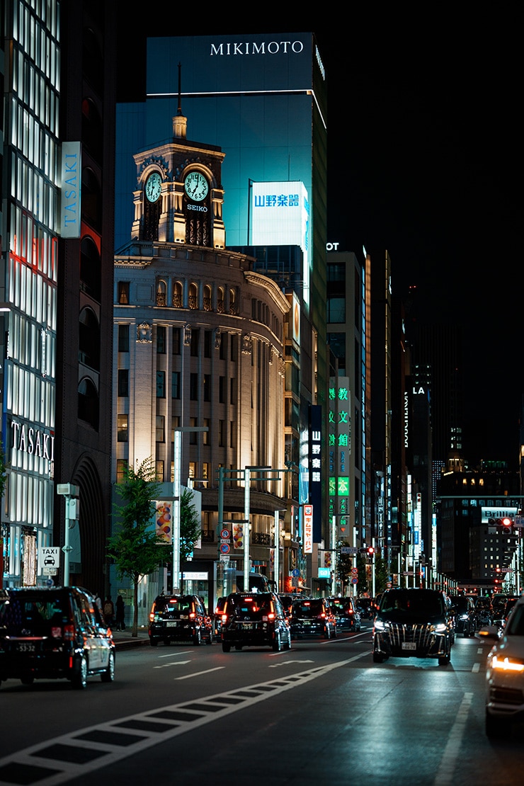 SONY FE 85mm F1.4 GM II 作例：夜の銀座