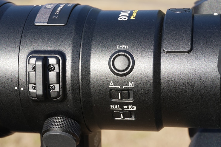 Nikon NIKKOR Z 800mm f/6.3 VR S 本体画像：スイッチ類
