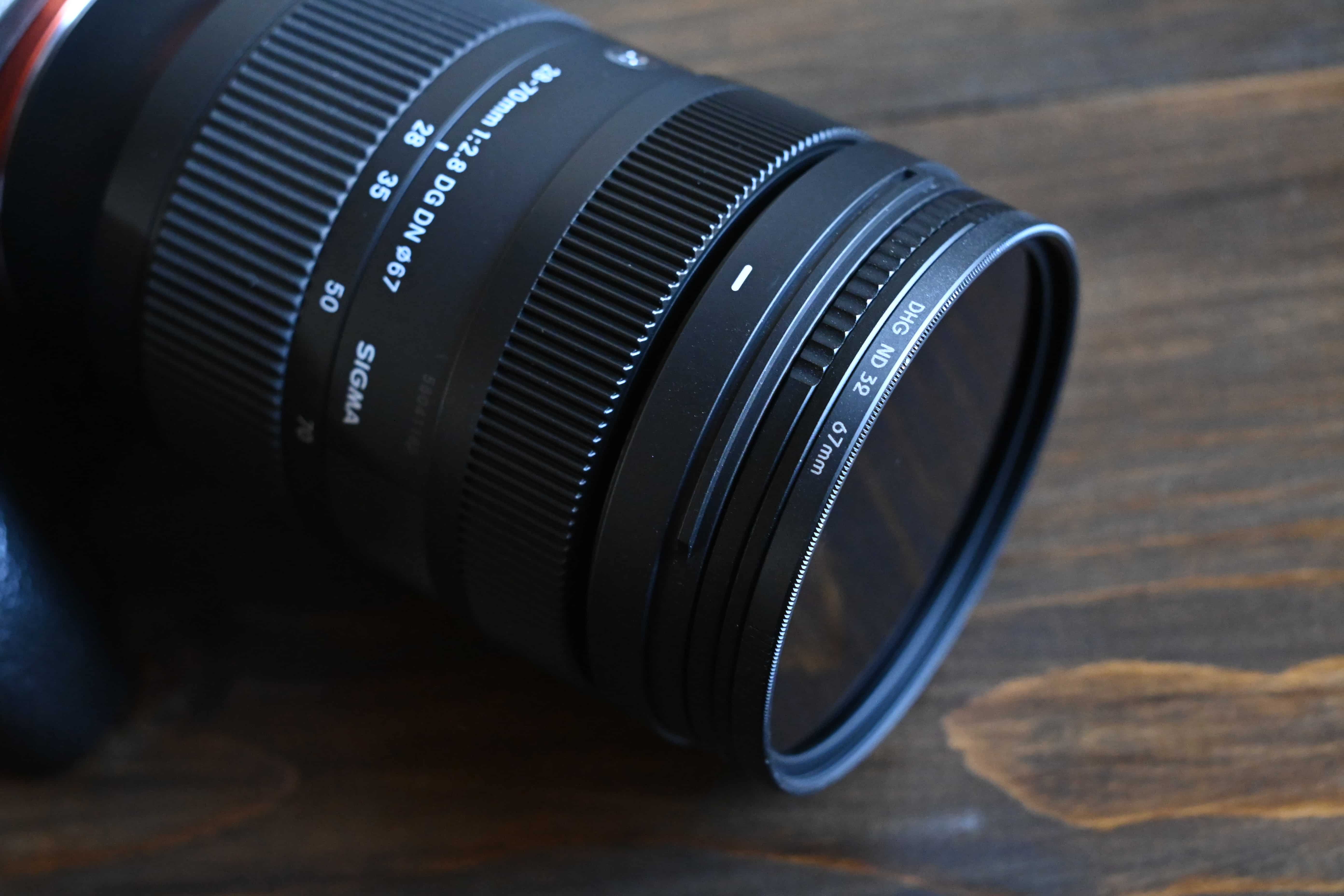 フィルターが付いたレンズの画像