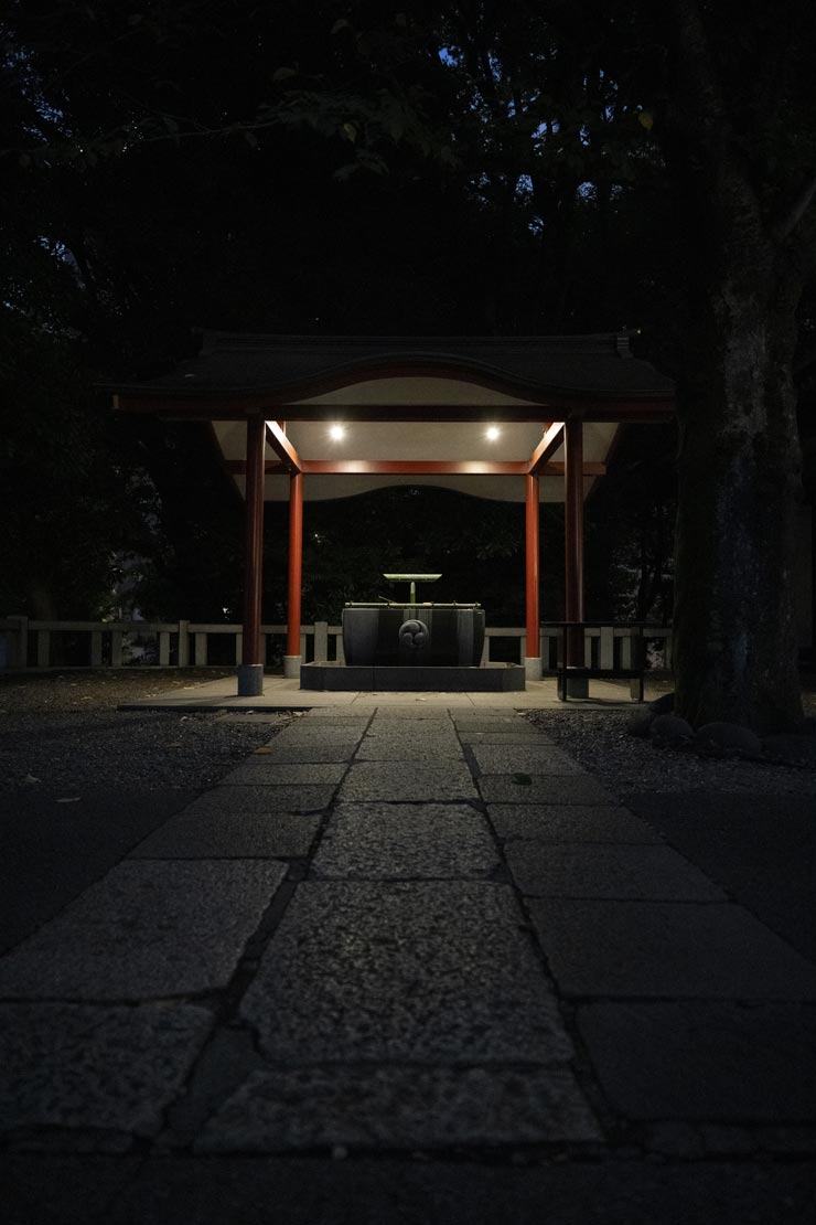 Nikon NIKKOR Z 24-70mm f/2.8 S II作例：夜の手水舎