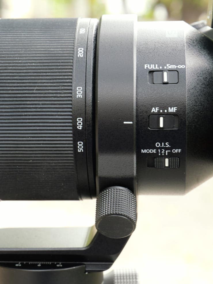 Panasonic LUMIX S 100-500mm F5-7.1 O.I.S.本体の三脚台座
