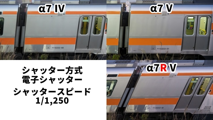 ローリングシャッター歪み比較作例