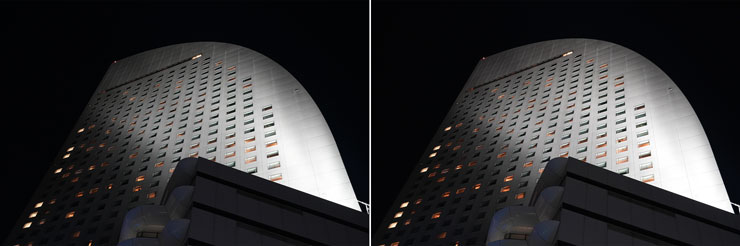 α7 IVとα7 Vの比較画像：ISO3200で撮影した横浜のビル