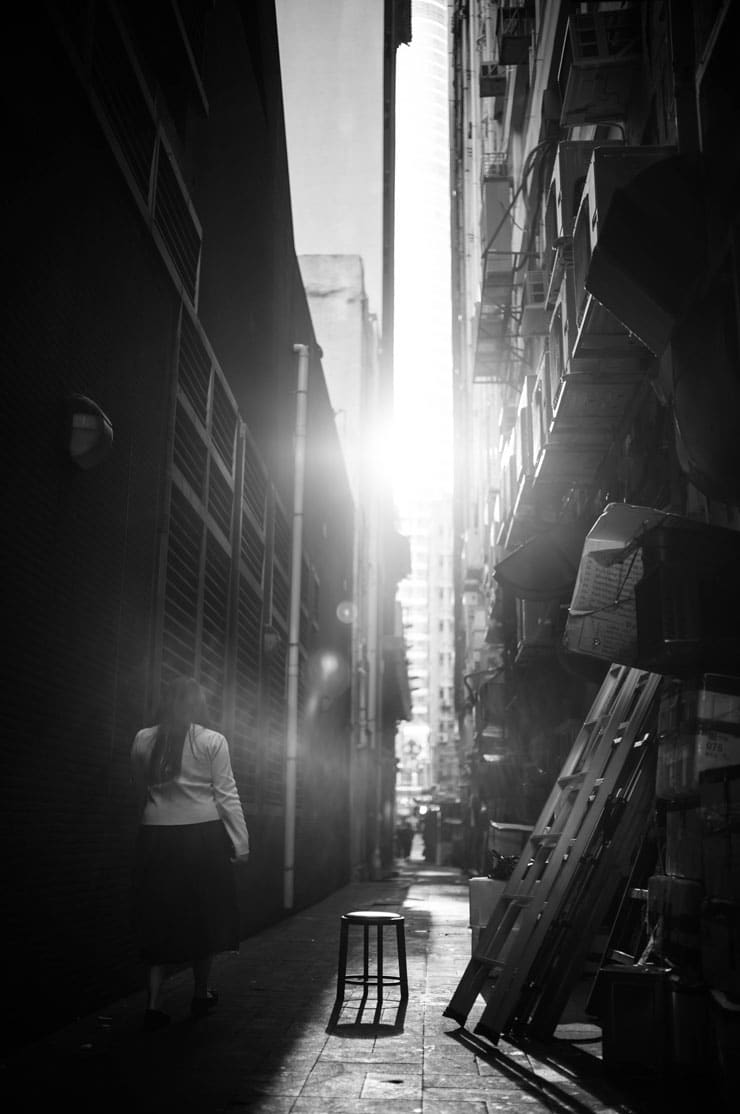 Leica ノクティルックスM F1.2/35mm ASPH.作例：モノクロで撮影した香港の街