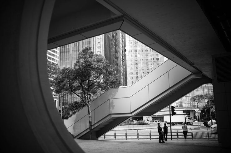 Leica ノクティルックスM F1.2/35mm ASPH.作例：モノクロで撮影した香港の街