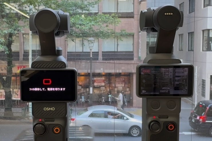 DJI Osmo Pocket 4とOsmo Pocket 3のバッテリー持続時間検証画像