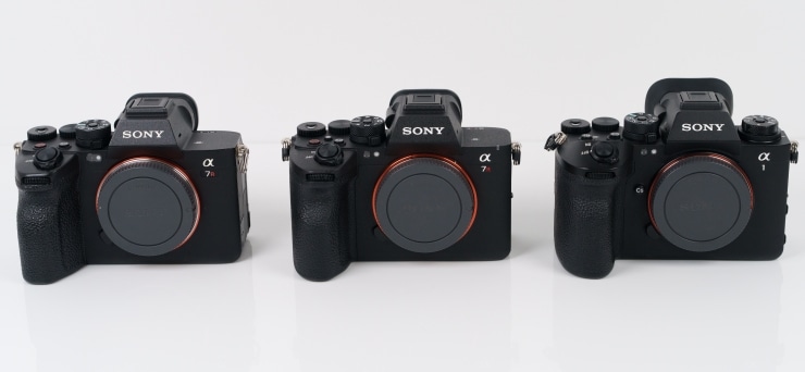 SONY α7R VI、α7R V、α1 IIの本体画像