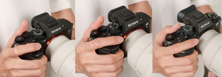 SONY α7R VI、α7R V、α1 IIのグリップ画像