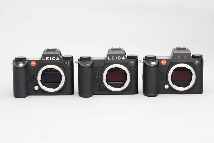 左からLeica SL3 / Leica SL3-P / Leica SL3-S:本体画像
