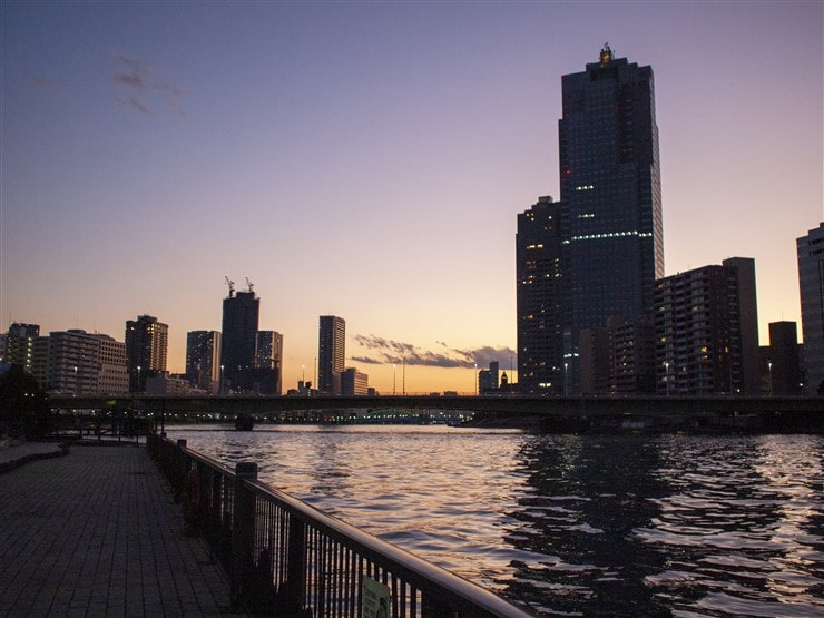 月島の夕景