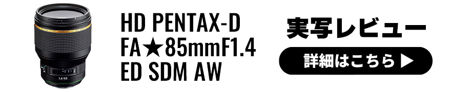 RICOH IMAGING (リコーイメージング) HD PENTAX-D FA★85mmF1.4ED SDM AW 実写レビュー