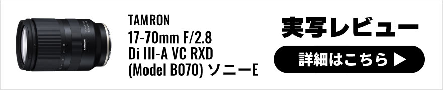 TAMRON(タムロン) 17-70mm F/2.8 Di III-A VC RXD (Model B070) SONY(ソニー)E 実写レビュー