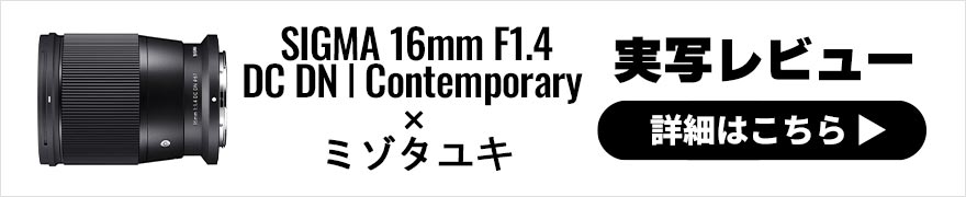SIGMA 16mm F1.4 DC DN | Contemporary レビュー × ミゾタユキ | ニコンZマウントAPS-C専用の広角レンズ