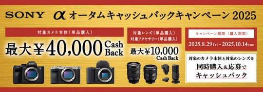 SONY αオータムキャッシュバックキャンペーン2025