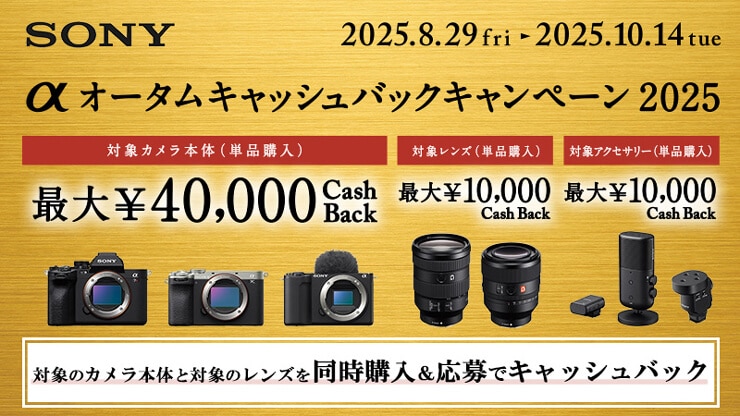 SONY αオータムキャッシュバックキャンペーン2025