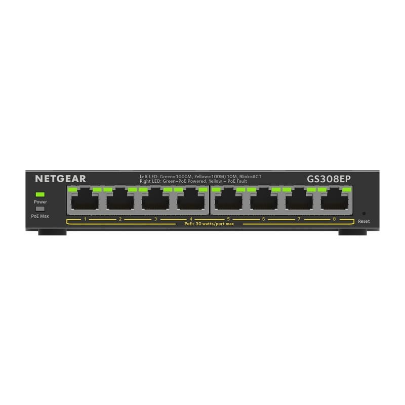 GS308EP-100JPS PoE+(62W) ギガ8ポート アンマネージプラススイッチ