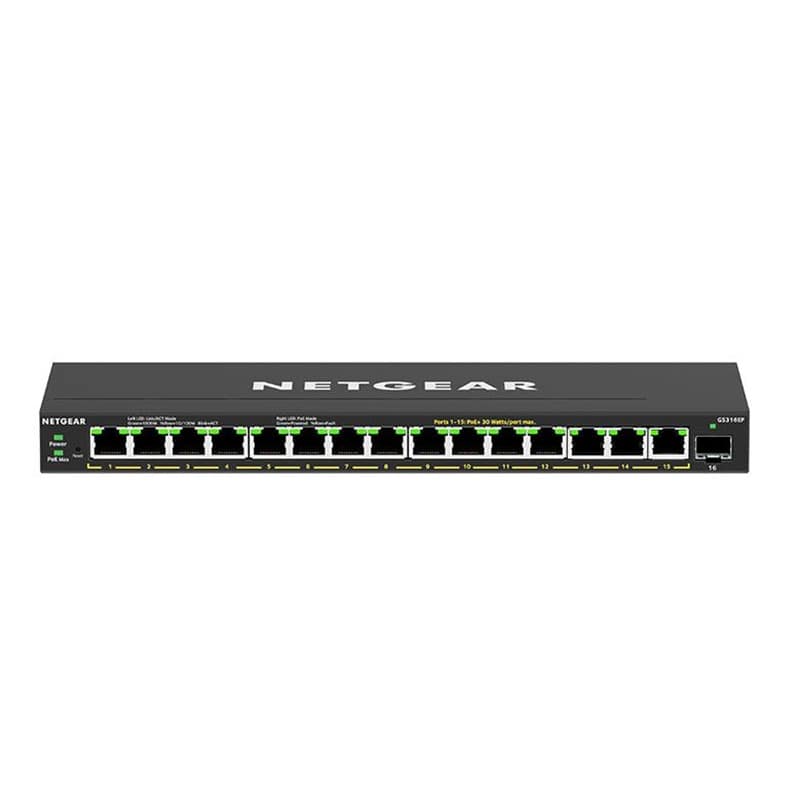 GS316EP-100JPS PoE+ (180W) ギガx15 SFPx1 アンマネージプラススイッチ
