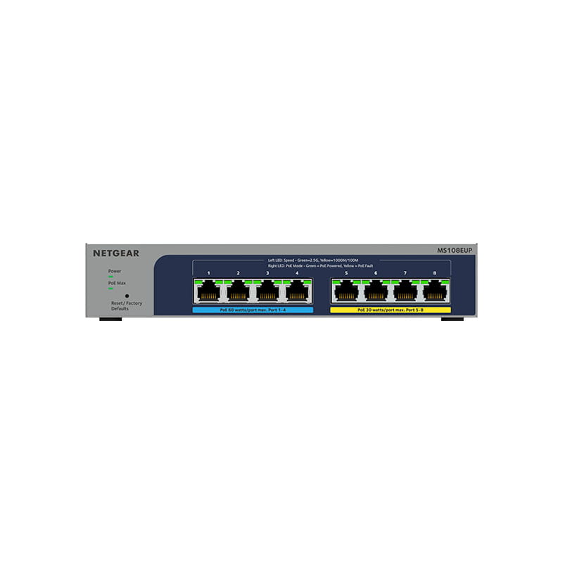 MS108EUP-100JPS PoE++(230W) 2.5Gx8 アンマネージプラススイッチ
