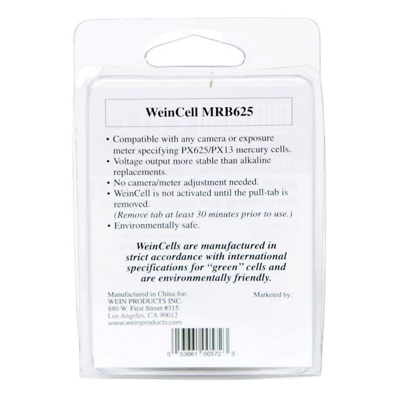 WeinCell 1.35V 水銀代替（亜鉛/空気）電池 MRB625: 新品（フジヤカメラ）｜フジヤカメラネットショップ