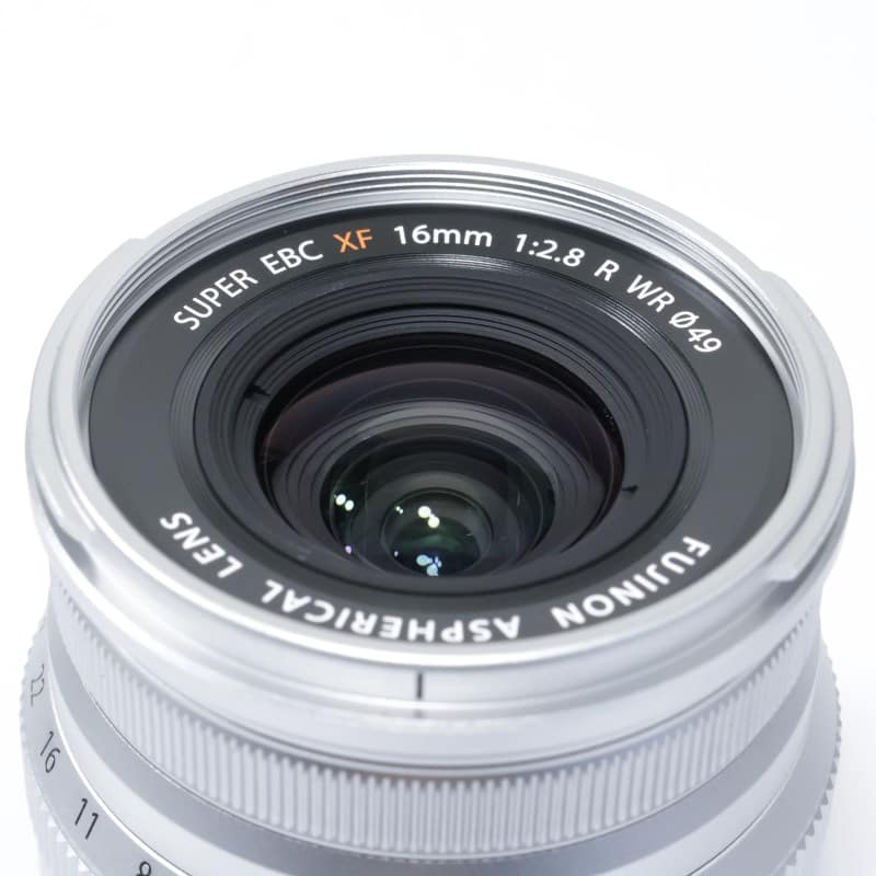 中古 美品 レンツ α-10G 富士フイルム フジノンレンズ XF16mmF2.8 R WR シルバー AB-ランク