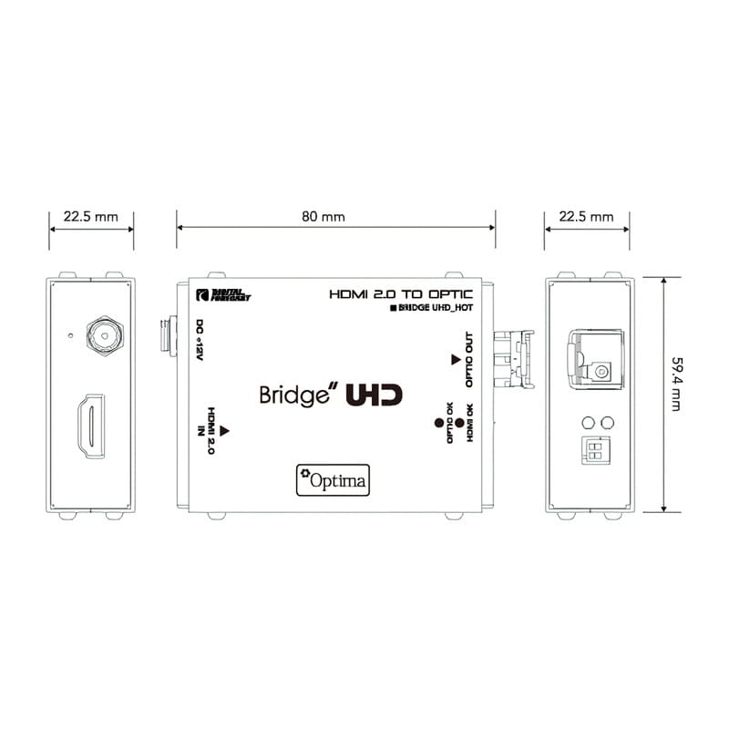 UHD_M_HOT 超小型軽量4K UHD対応HDMI2.0光延長器 送信機