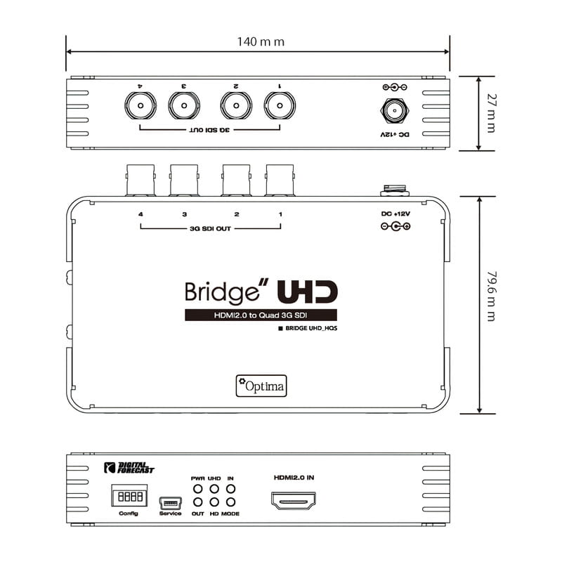 UHD_HQS 4K UHD対応 HDMI 2.0→クワッド3G-SDIコンバーター