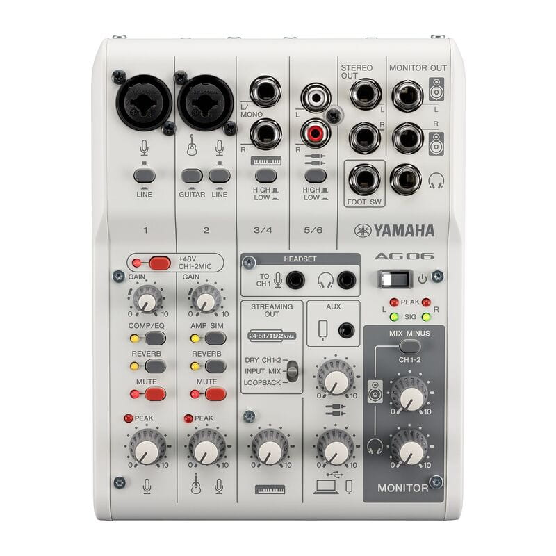 AG06MK2 White 6チャンネルライブストリーミングミキサー