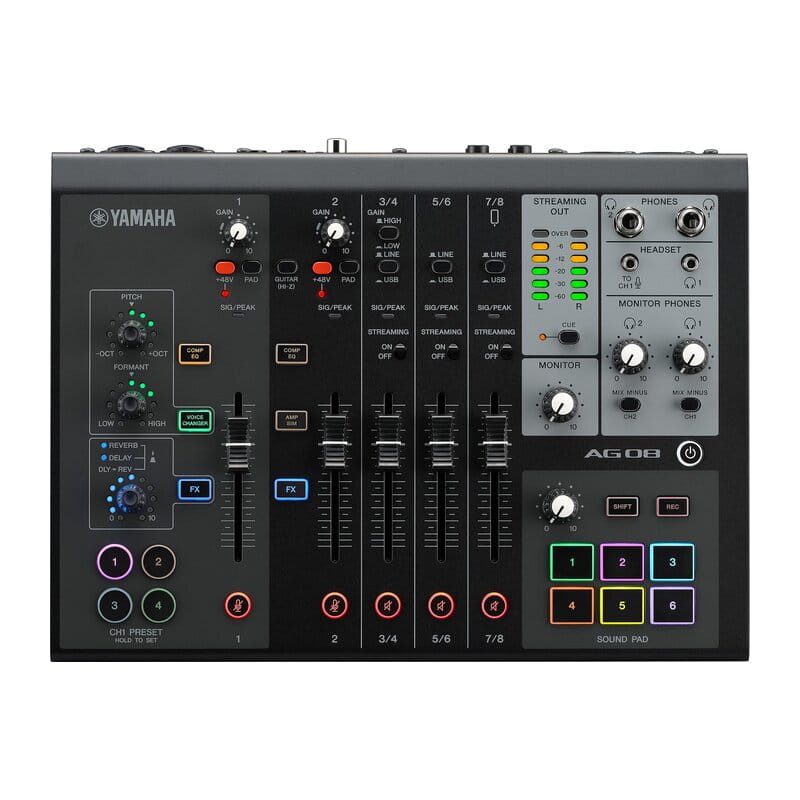 AG08 Black 8チャンネルライブストリーミングミキサー
