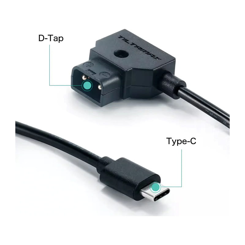 D-Tap To USB-C電源ケーブル P-Tap to USB-C Power Cable 50cm TCB-PTAP-USBC-50