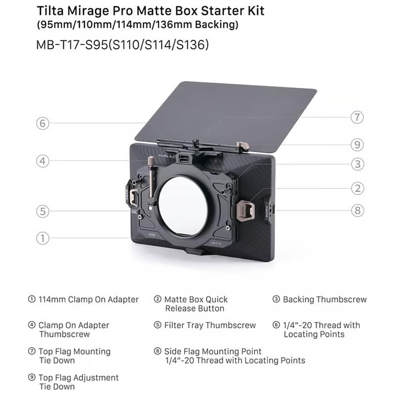 Tilta Mirage Pro Matte Box Starter Kit (95mm Backing) MB-T17-S95